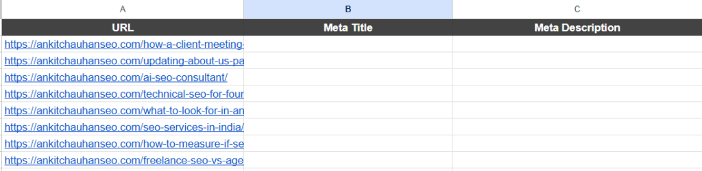 prepare your spreadsheet